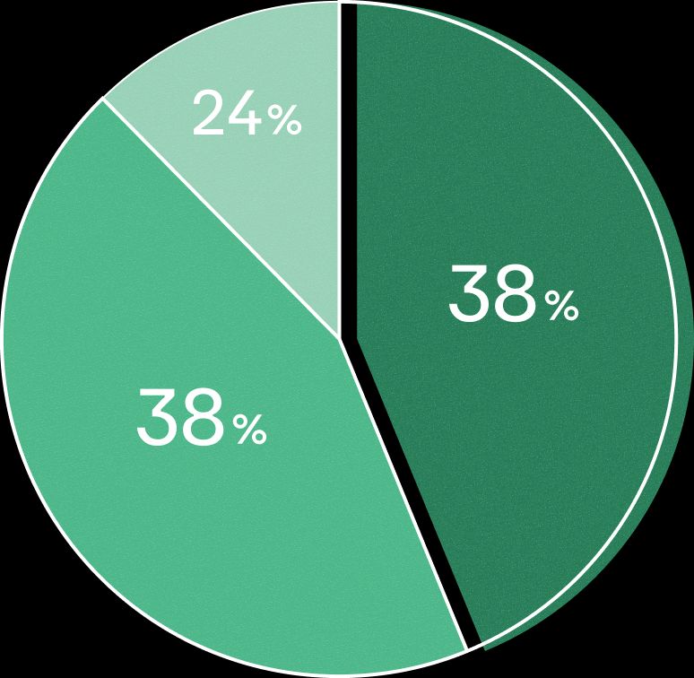 50代〜60代は38%、30代〜40代は38%、10代〜20代は24%